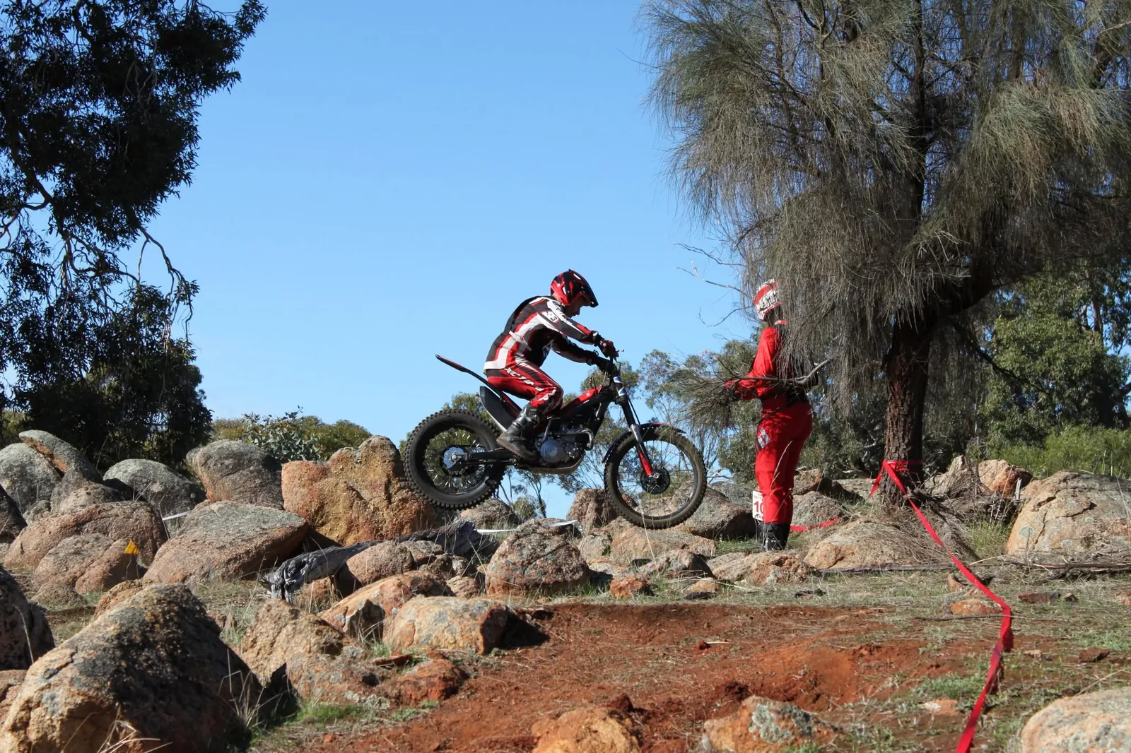 Pathfinders trials event with a rider and event official