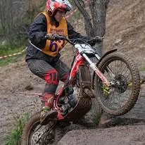 Trials rider competing over rocky terrain at the 2025 WA State Championships