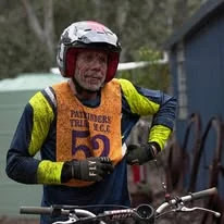 Trials rider competing over rocky terrain at the 2025 WA State Championships