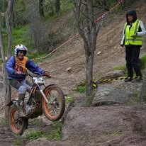 Trials rider competing over rocky terrain at the 2025 WA State Championships