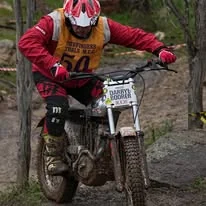 Trials rider negotiating a marked section at the 2025 WA State Championships