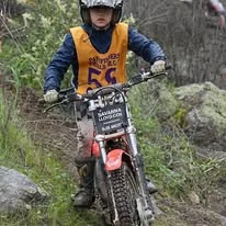 Trials rider competing over rocky terrain at the 2025 WA State Championships